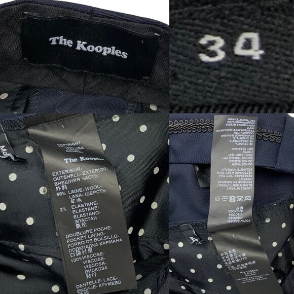The Kooples Wool Blend Trousers Pant 34 XS Blue Slim Leg High Rise Quiet luxury - Picture 5 of 11